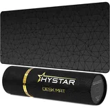 hystar Hystar® Erweitertes Gaming-Mauspad, XXL, 91,4 x 40,6 cm, 5 mm dick, wasserdichte Oberfläche, glattes Polyestergewebe und Unterseite aus Naturkautschuk, Poly-Schwarz