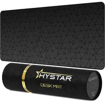hystar Hystar® Erweitertes Gaming-Mauspad, XXL, 91,4 x 40,6 cm, 5 mm dick, wasserdichte Oberfläche, glattes Polyestergewebe und Unterseite aus Naturkautschuk, Poly-Schwarz