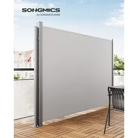 Songmics Seitenmarkise 152 x 11,5 cm grau Stahl