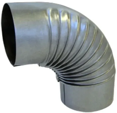 Bertrams Fal Bogen 13BG90-120 90°, Ø 120 x 0,6 mm, gerippt, ohne Kontrollverschluss