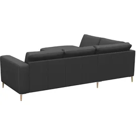 FLEXLUX Ecksofa »Fiore, L-Form«, breite Armlehnen, Füße Alu/Eiche, B/T 241/225 cm, Kaltschaum im Sitz schwarz