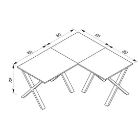 VCM Eckschreibtisch Lona Weiß