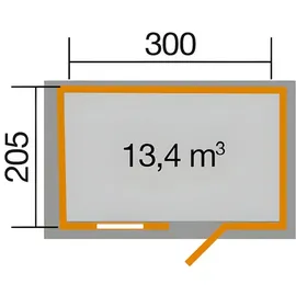 Weka Gartenhaus 123 3,01 x 2,05 m grau