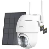 COOAU Überwachungskamera 2K Überwachungskamera Aussen Akku Kabellos mit 32&64G Speicher Karte (Aussen, Außenbereich, außen, 355°/90° Schwenkbar WLAN IP Kamera Outdoor mit Nachtsicht in Farbe, Personen-/Bewegungserkennung, IP66, Cloud-Speicher, Works with Alexa, Audio- und Lichtalarm H.265-Videokomprimierung 4 Spotlight)