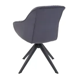 Mendler 6er-Set Esszimmerstuhl HWC-K28, Küchenstuhl Polsterstuhl Stuhl mit Armlehne, drehbar, Metall ~ Stoff/Textil grau