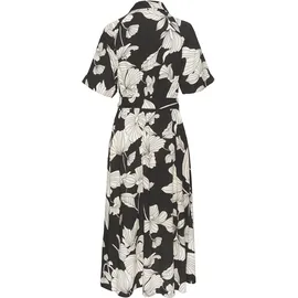 VIVANCE Hemdblusenkleid Schwarz/Sand Blumen 40