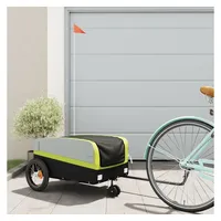 VidaXL Fahrradanhänger Schwarz und Grün 30 kg Eisen