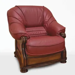 Casa Padrino Luxus Barock Leder Sessel Bordeauxrot / Braun - Barock Möbel