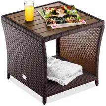 CASARIA Beistelltisch 109945, braun, aus Holz / Metall, quadratisch, (B/H) 45 x 40 cm, für Outdoor