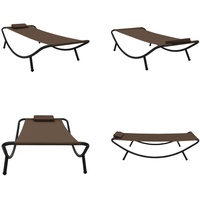 vidaXL Gartenbett Braun 200×90 cm Stahl - Lounge-Bett - Lounge-Betten - Outdoor-Lounge-Bett - Outdoor-Lounge-Betten