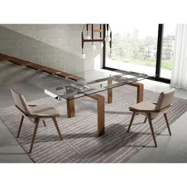 ac angel cerda Ausziehtisch 160 x 75 x 90 cm Walnuss/Transparent