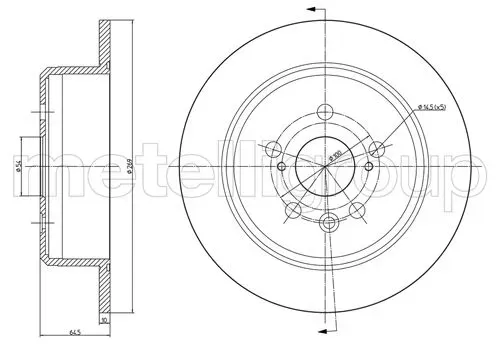 METELLI Bremsscheibe 231672c voll 269mm 10mm für TOYOTA