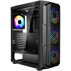 VEVOR PC Gaming Gehäuse Mid-Tower 4x 120 mm ARGB-Lüfter für ATX-Motherboard