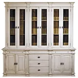 Casa Padrino Küchenbuffet Casa Padrino Landhausstil 225 x 53 x 230 cm Weiß/Braun
