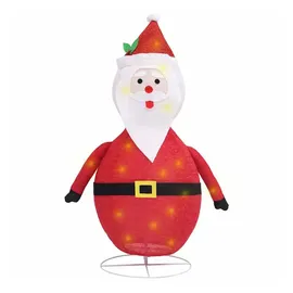 vidaXL Weihnachtsdeko Weihnachtsmann LED Luxus-Stoff 90 cm