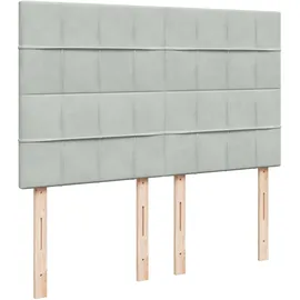 vidaXL Boxspringbett mit Matratze Hellgrau 140x200 cm Samt