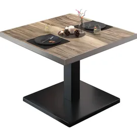 GGM Möbel Bistro Loungetisch Schwarz Sheesham 80 x 80 x 41 cm