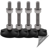 Schwaderer Maschinenfüße/Stellfüße/Nivelllierfüße/Gelenkfüße, höhenverstellbar KFEB 80 (M12x50), Ø 79mm, 4er-Set, Gewinde M12, Länge 50mm, Kunststoff/Edelstahl, Gewinde von M8-M30