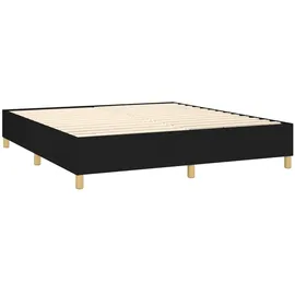 vidaXL Boxspringbett mit Matratze & LED Schwarz 160x200 cm Stoff
