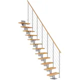DOLLE Mittelholmtreppe Dublin Buche Perlgrau GH bis 337 cm Gerade 65 cm FSC