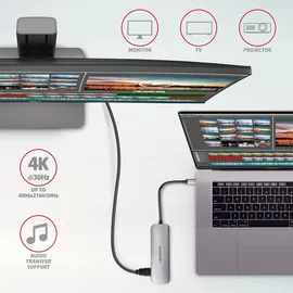AXAGON HMC-HCR3A USB-C 3.2 Gen 1 Hub, 20cm, Kabelgebun