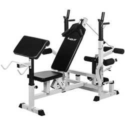 MOVIT Kraftstation Movit® Kraftstation PRO, Heim-Trainingsgerät, optional mit 60kg o. 115kg Hantelsets, Schwarz oder Weiß weiß