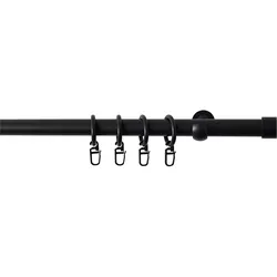 Gardinenstange SN DECO GROUP "Gardinenstange Kappe" Gr. 4, schwarz, L:240cm, Gardinenstangen