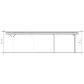 SKANHOLZ Spessart Doppelcarport 6,11 x 8,46 m grau inkl. Regenrinne und Pfostenanker