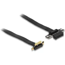 DeLock Riser Karte PCI Express x1 Stecker 90° gewinkelt zu x1 Slot mit Kabel 0.6m Schwarz