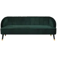 Beliani Sofa 3-Sitzer Alsvag Samtstoff Smaragdgrün