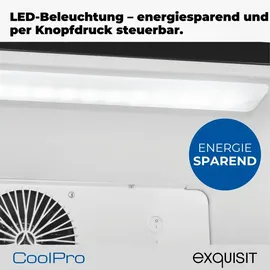 Exquisit GKS5260-GT-431D Getränkekühlschrank 280 l mit LED, Umluft, 5 verstellbare Ablagen, Schwarz