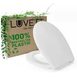 LUVETT WC-Sitz Recycling R700 Öko, 250kg Belastbar Softclose Absenkautomatik, O-Form, mit Original SoftClose® Absenkautomatik weiß
