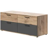 inn.furn TV-Unterteil Eiche Grau 130 cm mit Soft-Close Tomaso