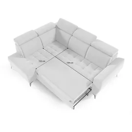 beautysofa Ecksofa AURORA II L-Form Ottomane links, mit Schlaffunktion & Bettkasten, Beige - Beige