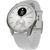 Withings ScanWatch 2 42 mm perlweiß/silber, Sport Flourelastomer-Armband grau/silber