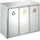 ReinigungsBerater Wertstoff-Sortieranlage 3x15 l Silber