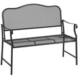 Outsunny Gartenbank 2-Sitzer bis 220 kg belastbar Parkbank mit Rückenlehne 113 cm x 58 cm x 98 cm schwarz