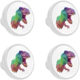 Möbelknopf Dinosaurier Möbelgriffe Kinderzimmer 4 Stück Schubladenknopf Bunte Knauf Schrankgriffe Kristall Türknauf Für Jungen Und Mädchen 3.3x2.5 cm