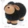 Relaxdays Gartenfigur Schaf, handbemalt, Dekoschaf wetterfest, HBT: 16 x 21 x 12,5 cm, Garten, Polyresin, schwarz-braun
