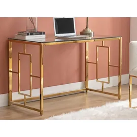 vente-unique Eckschreibtisch Goldfarben / Transparent