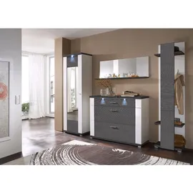XORA Garderobenpaneel Graphit, Weiß, Holzwerkstoff, 50x207x31 cm, Hutablage, Kleiderstange, Garderobe, Garderobenpaneele, Garderobenpaneele