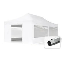 TOOLPORT Faltpavillon 4 x 8 m inkl. 4 Seitenteile Weiß