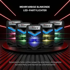 Pyle Audio Pyle PA Bluetooth Lautsprecher- Karaoke Maschine mit Karaoke Mikrofon, 600W, Musikbox Bluetooth Box, Partybox, Rechargeable, 10” Subwoofer, 1” ...
