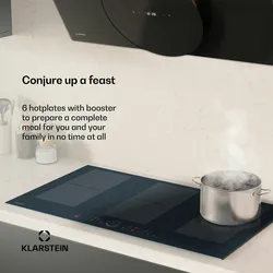 Klarstein Delicatessa 90 Full Flex Einbaukochfeld | 7500 W | Flexzone | Booster | Induktion Anthrazit