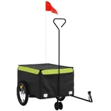 vidaXL Fahrradanhänger Schwarz und Grün 45 kg Eisen