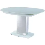 Vente-unique Esstisch ausziehbar - Glas & Metall - Weiß - TALICIA