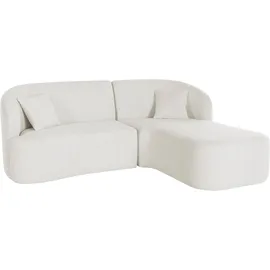 LeGer Home by Lena Gercke Ecksofa "Dilara L-Form", beige (natur), B:200cm H:87cm T:165cm, Struktur fein 100% Polyester);Samtoptik (100% Polyester);Bouclé (100% Polyester), LEGER HOME BY LENA GERCKE, Sofas, Ecksofa, gerundete Rückenlehne und Front, in 3 Bezugsqualitäten