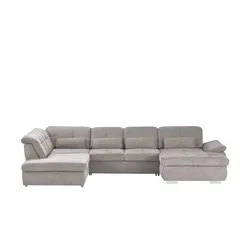 Wohnlandschaft mit Funktion  Perry ¦ grau ¦ Maße (cm): B: 374 H: 100 T: 195.0