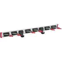 Bruns Gerätehalter Alu-Set, 6 Halter, 2 Haken, 75cm Wandleiste für Gartengeräte