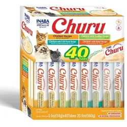 INABA Churu Varieties Chicken Recipe 40x14g cremiger Hühnerleckerbissen für Katzen